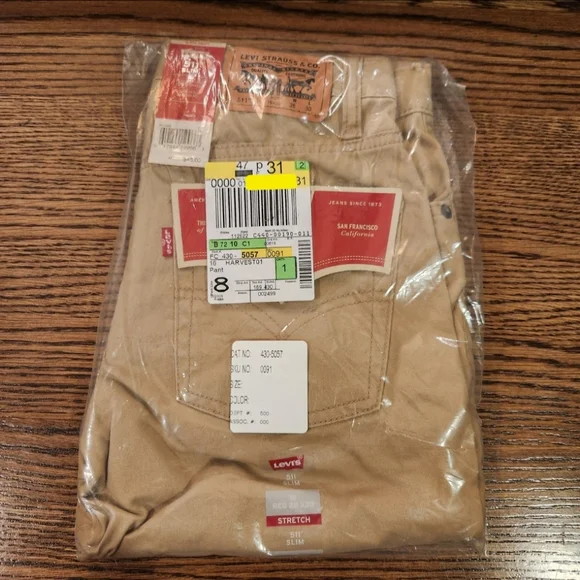 Levi's Boys 511 Slim Fit Brushed Twill Tan Pants | Size 16 W 28 X L 30 NEW - Picture 1 of 2
